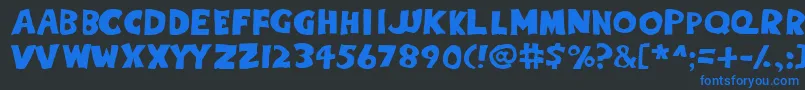Eighty Percent Caps Font – Blue Fonts on Black Background