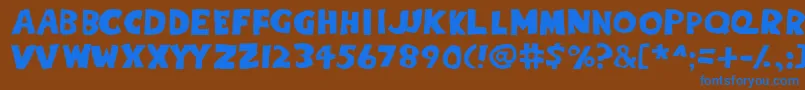 Eighty Percent Caps Font – Blue Fonts on Brown Background