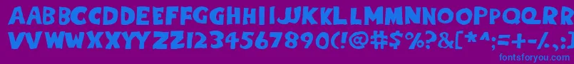 Eighty Percent Caps Font – Blue Fonts on Purple Background