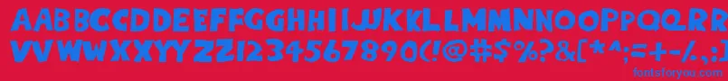 Eighty Percent Caps-fontti – siniset fontit punaisella taustalla