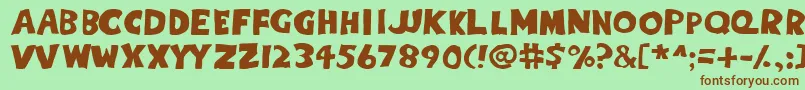 Eighty Percent Caps Font – Brown Fonts on Green Background