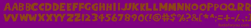 フォントEighty Percent Caps – 紫色の背景に茶色のフォント