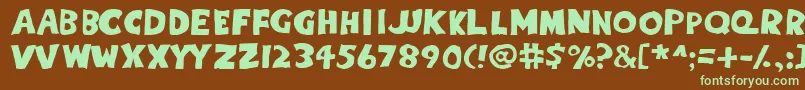 Eighty Percent Caps Font – Green Fonts on Brown Background