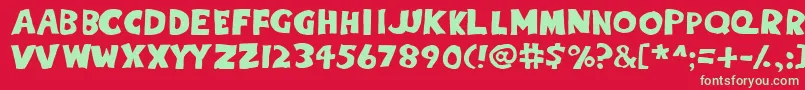 Eighty Percent Caps Font – Green Fonts on Red Background