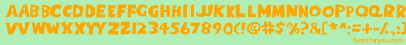 Eighty Percent Caps Font – Orange Fonts on Green Background