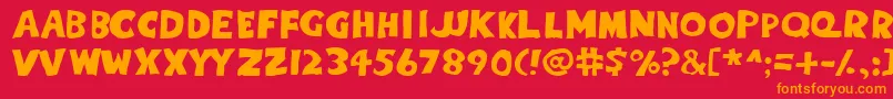 Eighty Percent Caps Font – Orange Fonts on Red Background