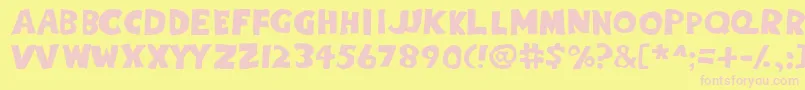 Eighty Percent Caps Font – Pink Fonts on Yellow Background