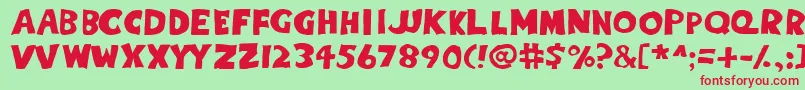 Eighty Percent Caps Font – Red Fonts on Green Background