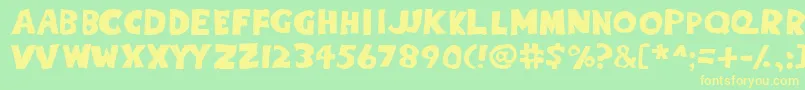 Eighty Percent Caps Font – Yellow Fonts on Green Background