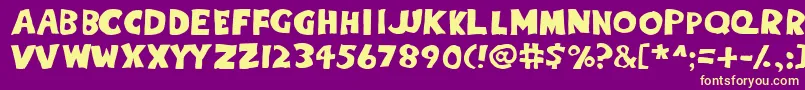 Eighty Percent Caps Font – Yellow Fonts on Purple Background