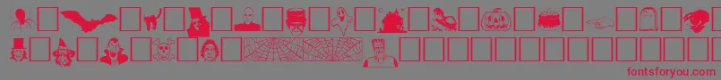 フォントDracRegular – 赤い文字の灰色の背景