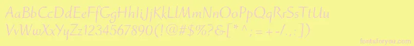 RuzickafreehandltstdRoman Font – Pink Fonts on Yellow Background