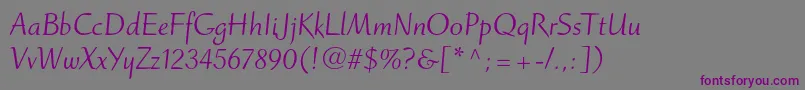 RuzickafreehandltstdRoman Font – Purple Fonts on Gray Background