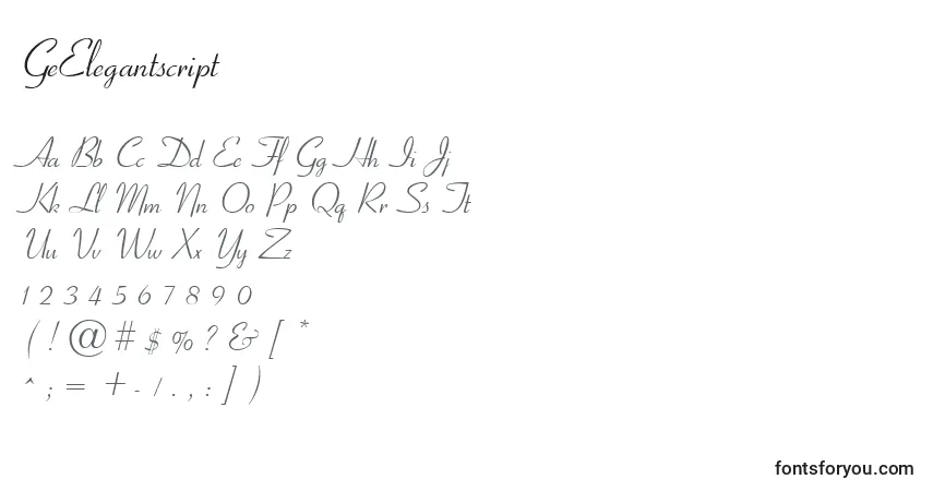 Schriftart GeElegantscript – Alphabet, Zahlen, spezielle Symbole