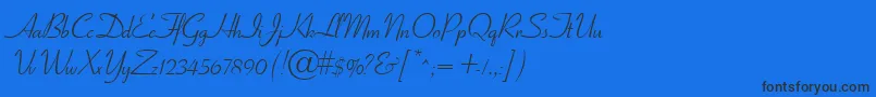 GeElegantscript Font – Black Fonts on Blue Background