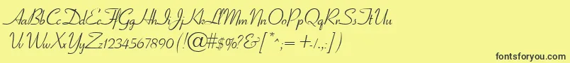 GeElegantscript-fontti – mustat fontit keltaisella taustalla