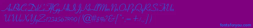 GeElegantscript Font – Blue Fonts on Purple Background