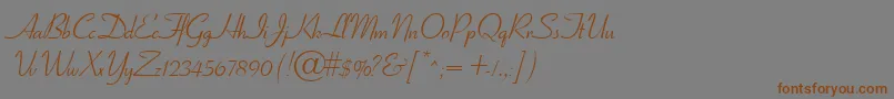 GeElegantscript Font – Brown Fonts on Gray Background
