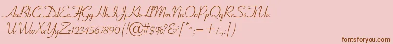Fonte GeElegantscript – fontes marrons em um fundo rosa