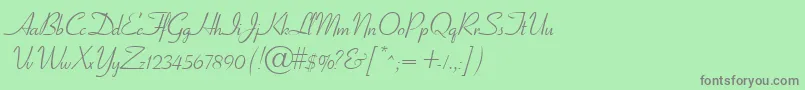 GeElegantscript-Schriftart – Graue Schriften auf grünem Hintergrund