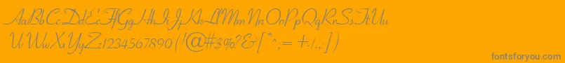 GeElegantscript Font – Gray Fonts on Orange Background