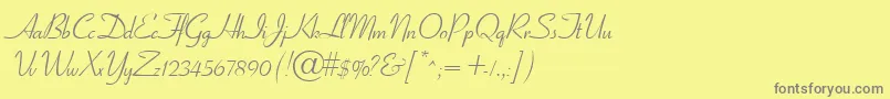 Шрифт GeElegantscript – серые шрифты на жёлтом фоне