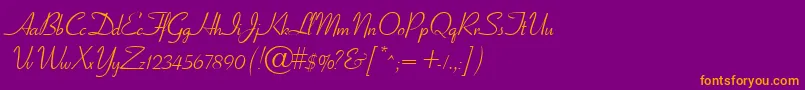 GeElegantscript Font – Orange Fonts on Purple Background