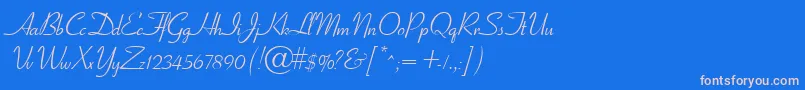 フォントGeElegantscript – ピンクの文字、青い背景