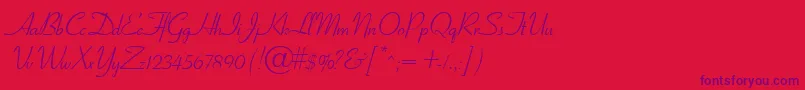 GeElegantscript Font – Purple Fonts on Red Background