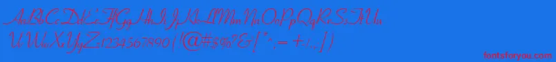 GeElegantscript-Schriftart – Rote Schriften auf blauem Hintergrund