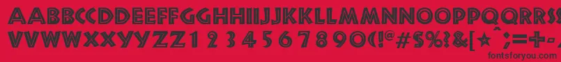 フォントSnakeriverRegularDb – 赤い背景に黒い文字