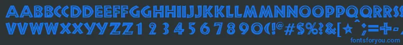 Шрифт SnakeriverRegularDb – синие шрифты на чёрном фоне