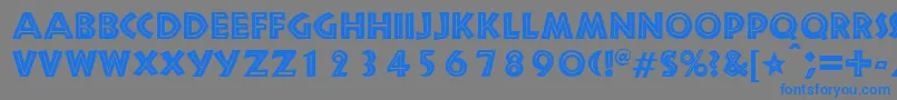 フォントSnakeriverRegularDb – 灰色の背景に青い文字