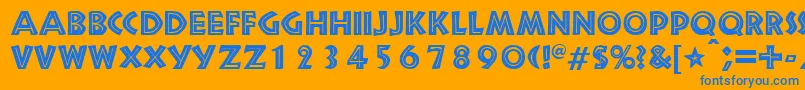 Шрифт SnakeriverRegularDb – синие шрифты на оранжевом фоне