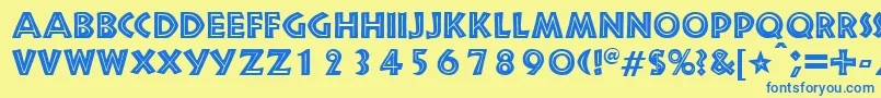 SnakeriverRegularDb Font – Blue Fonts on Yellow Background