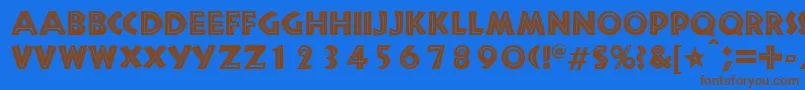 SnakeriverRegularDb-Schriftart – Braune Schriften auf blauem Hintergrund