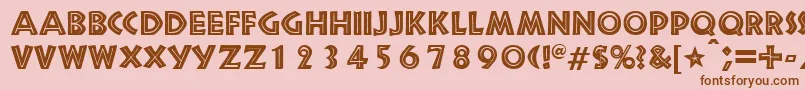 SnakeriverRegularDb-Schriftart – Braune Schriften auf rosa Hintergrund