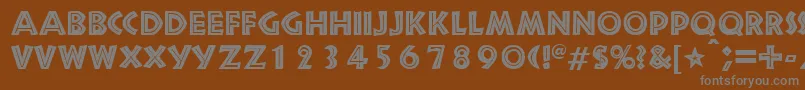 SnakeriverRegularDb-fontti – harmaat kirjasimet ruskealla taustalla