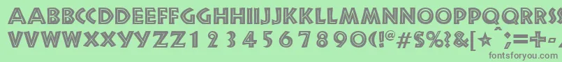 フォントSnakeriverRegularDb – 緑の背景に灰色の文字