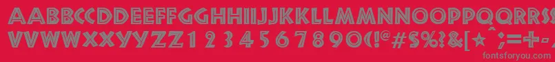 SnakeriverRegularDb-Schriftart – Graue Schriften auf rotem Hintergrund