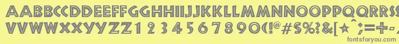 フォントSnakeriverRegularDb – 黄色の背景に灰色の文字