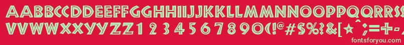 SnakeriverRegularDb Font – Green Fonts on Red Background