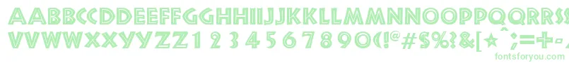 SnakeriverRegularDb-Schriftart – Grüne Schriften auf weißem Hintergrund