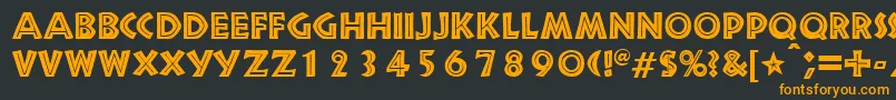 フォントSnakeriverRegularDb – 黒い背景にオレンジの文字