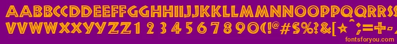 SnakeriverRegularDb-fontti – oranssit fontit violetilla taustalla