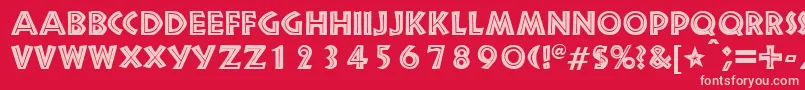 SnakeriverRegularDb-fontti – vaaleanpunaiset fontit punaisella taustalla