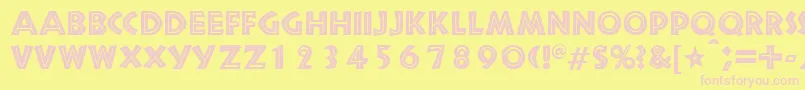 SnakeriverRegularDb Font – Pink Fonts on Yellow Background