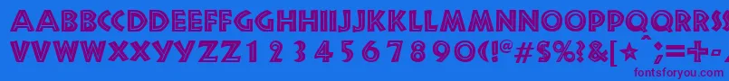SnakeriverRegularDb Font – Purple Fonts on Blue Background