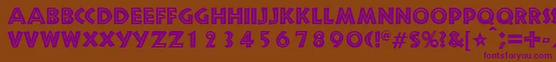 Czcionka SnakeriverRegularDb – fioletowe czcionki na brązowym tle