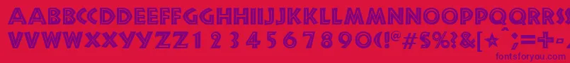 Czcionka SnakeriverRegularDb – fioletowe czcionki na czerwonym tle